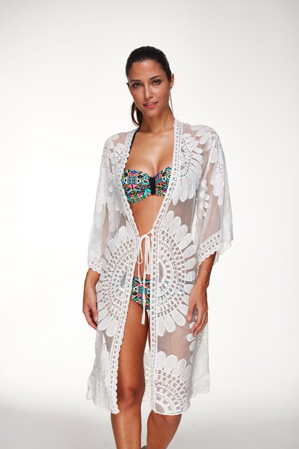Floral Lace Beach Cover Up 3